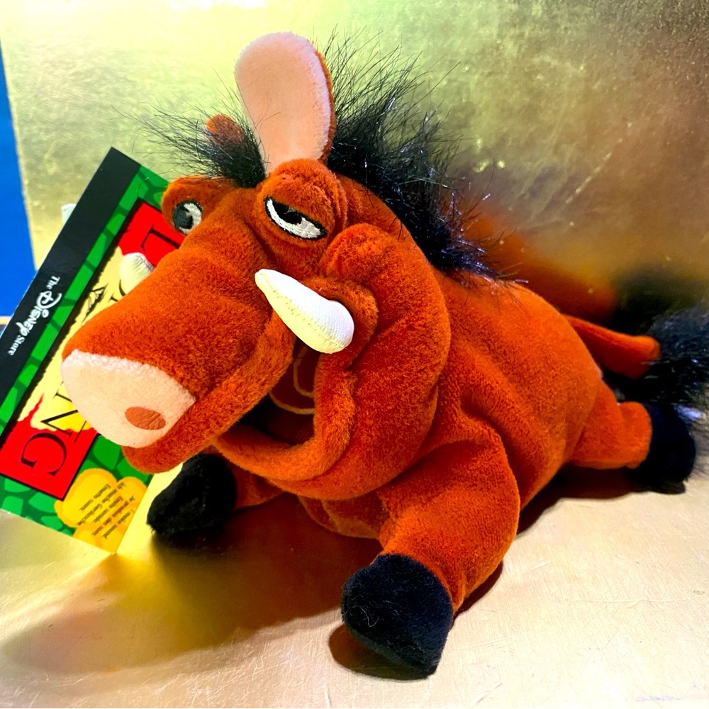 DISNEY EXCLUSIVE VTG 90s THE LION KING RETIRED PUMBAA BEAN BAG PLUSH